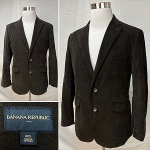 Men's Banana Republic Brown Corduroy 2-Button 100% Cotton 40S Blazer Jacket